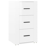 Sideboard High Gloss White 40x33x70 cm Engineered Wood - Front View