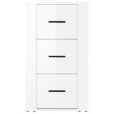 Sideboard High Gloss White 40x33x70 cm Engineered Wood - Side View