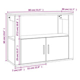 Sideboard High Gloss White 80x30x60 cm Engineered Wood - Extra Image