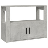 Sideboard Concrete Grey 80x30x60 cm Engineered Wood - Front View