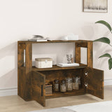 Sideboard Smoked Oak 80x30x60 cm Engineered Wood - Side View
