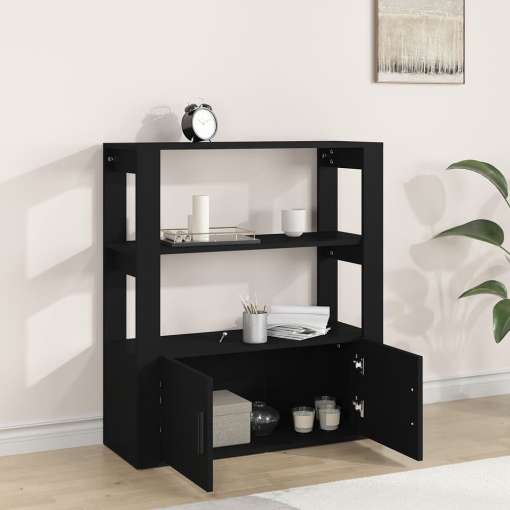Sideboard Black 80x30x90 cm Engineered Wood