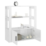 Sideboard High Gloss White 80x30x90 cm Engineered Wood - 45-Degree Angle