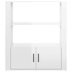 Sideboard High Gloss White 80x30x90 cm Engineered Wood