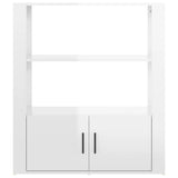 Sideboard High Gloss White 80x30x90 cm Engineered Wood - Rear View