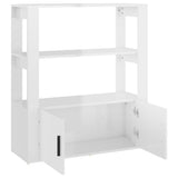 Sideboard High Gloss White 80x30x90 cm Engineered Wood - Close-Up Angle
