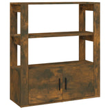 Sideboard Smoked Oak 80x30x90 cm Engineered Wood - Front View