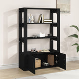 Sideboard Black 80x30x119.5 cm Engineered Wood - Side View