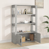Sideboard Concrete Grey 80x30x119.5 cm Engineered Wood - Side View