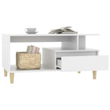 Coffee Table White 90x49x45 cm Engineered Wood - Top-Down View