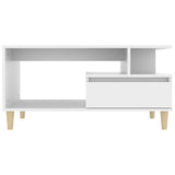 Coffee Table White 90x49x45 cm Engineered Wood - 45-Degree Angle