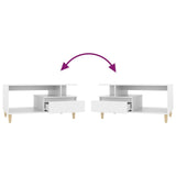 Coffee Table White 90x49x45 cm Engineered Wood - Low Angle