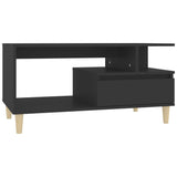 Coffee Table Black 90x49x45 cm Engineered Wood - Front View