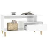Coffee Table High Gloss White 90x49x45 cm Engineered Wood - Top-Down View