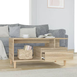 Coffee Table Sonoma Oak 90x49x45 cm Engineered Wood - Side View
