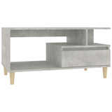 Coffee Table Concrete Grey 90x49x45 cm Engineered Wood - Front View