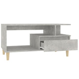 Coffee Table Concrete Grey 90x49x45 cm Engineered Wood - Rear View