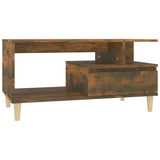 Coffee Table Smoked Oak 90x49x45 cm Engineered Wood - Front View