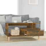 Coffee Table Smoked Oak 90x49x45 cm Engineered Wood - Side View