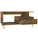 Coffee Table Smoked Oak 90x49x45 cm Engineered Wood - Rear View