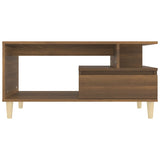Coffee Table Brown Oak 90x49x45 cm Engineered Wood - 45-Degree Angle