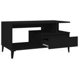 Coffee Table  Black 90x49x45 cm Engineered Wood - Rear View