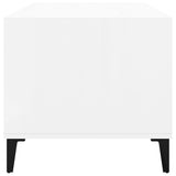 Coffee Table  High Gloss White 90x49x45 cm Engineered Wood - Close-Up Angle