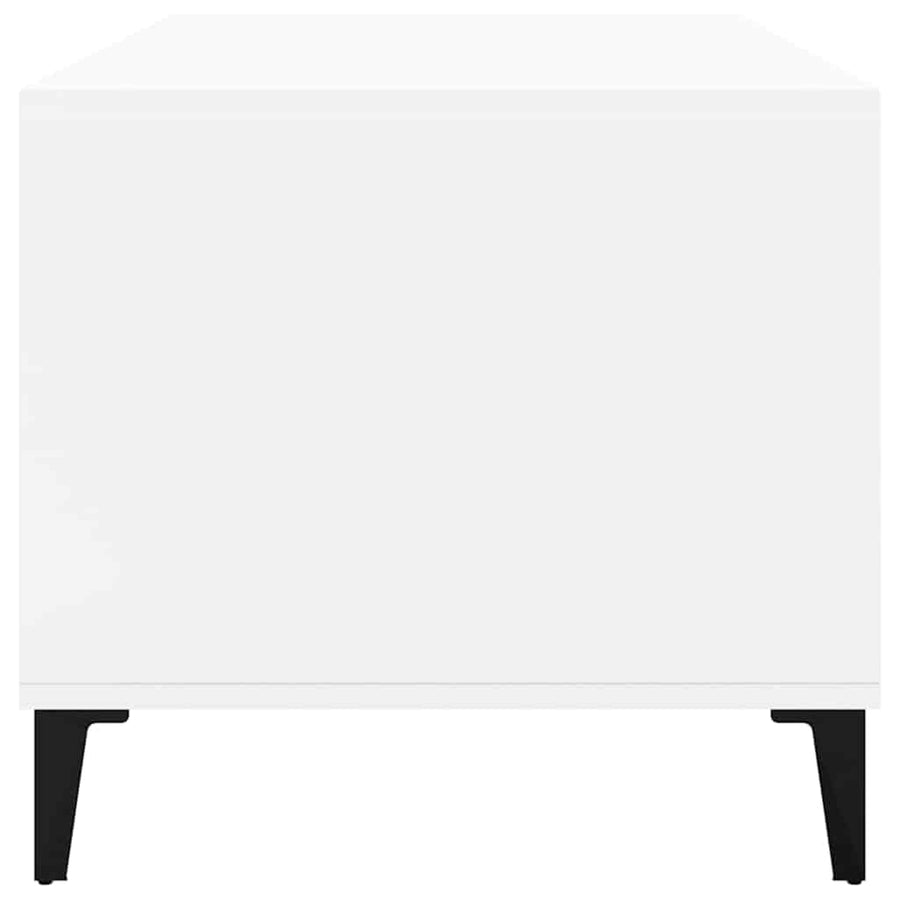 Coffee Table High Gloss White 90x49x45 cm Engineered Wood