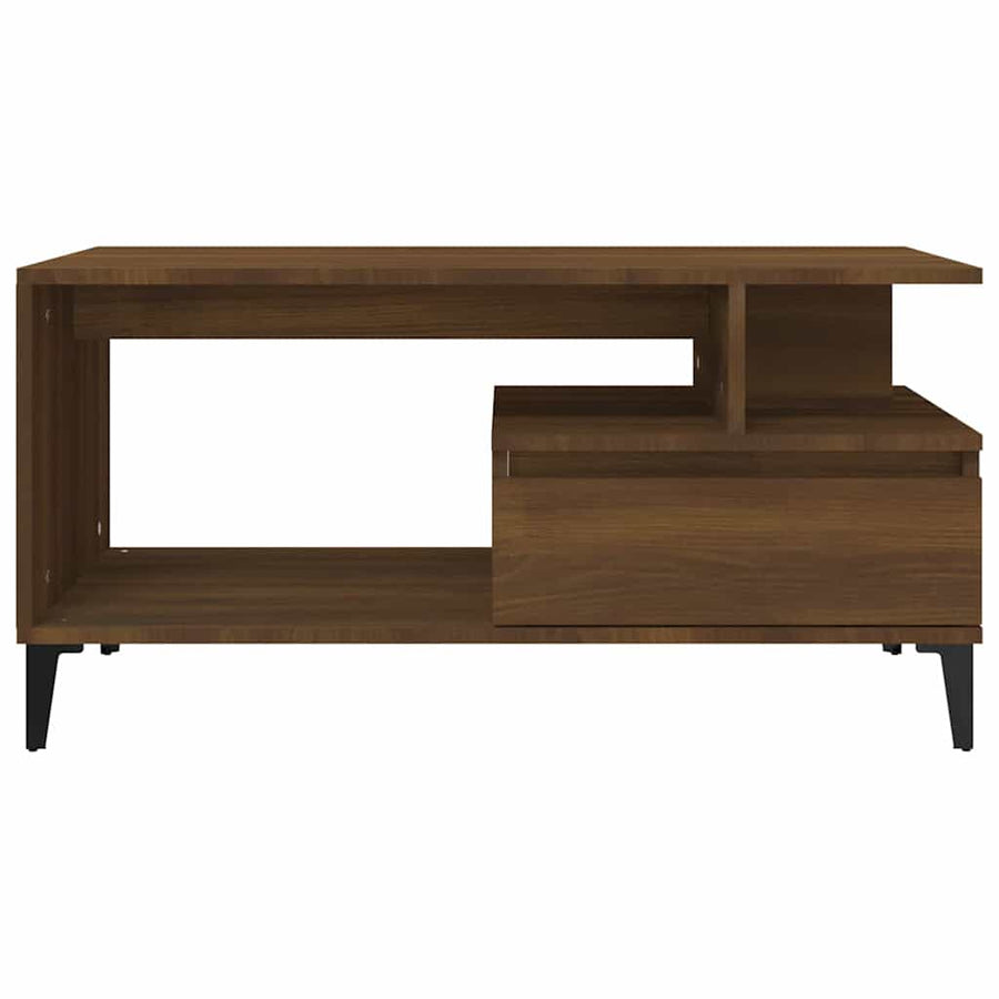 Coffee Table Brown Oak 90x49x45 cm Engineered Wood