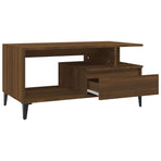 Coffee Table Brown Oak 90x49x45 cm Engineered Wood