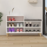 Shoe Cabinet White 102x36x60 cm Engineered Wood - Side View