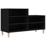 Shoe Cabinet Black 102x36x60 cm Engineered Wood - Front View