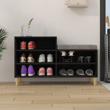Shoe Cabinet Black 102x36x60 cm Engineered Wood - Side View