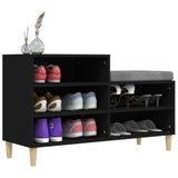Shoe Cabinet Black 102x36x60 cm Engineered Wood - Top-Down View
