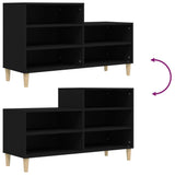 Shoe Cabinet Black 102x36x60 cm Engineered Wood - Close-Up Angle