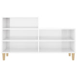 Shoe Cabinet High Gloss White 102x36x60 cm Engineered Wood - 45-Degree Angle