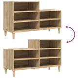 Shoe Cabinet Sonoma Oak 102x36x60 cm Engineered Wood - Close-Up Angle