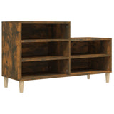 Shoe Cabinet Smoked Oak 102x36x60 cm Engineered Wood - Front View