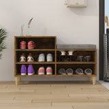 Shoe Cabinet Smoked Oak 102x36x60 cm Engineered Wood - Side View