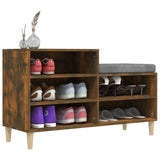 Shoe Cabinet Smoked Oak 102x36x60 cm Engineered Wood - Top-Down View