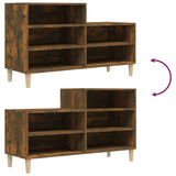 Shoe Cabinet Smoked Oak 102x36x60 cm Engineered Wood - Close-Up Angle