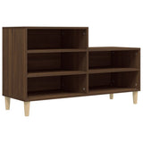 Shoe Cabinet Brown Oak 102x36x60 cm Engineered Wood - Front View