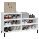 Shoe Cabinet White 102x36x60 cm Engineered Wood - Close-Up Angle