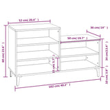 Shoe Cabinet White 102x36x60 cm Engineered Wood - Extra Image