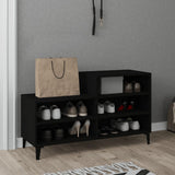 Shoe Cabinet Black 102x36x60 cm Engineered Wood - Rear View