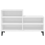 Shoe Cabinet High Gloss White 102x36x60 cm Engineered Wood - Side View
