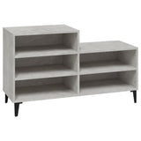 Shoe Cabinet Concrete Grey 102x36x60 cm Engineered Wood - Front View