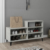 Shoe Cabinet Concrete Grey 102x36x60 cm Engineered Wood - Rear View