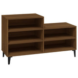 Shoe Cabinet Brown Oak 102x36x60 cm Engineered Wood - Front View