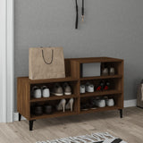 Shoe Cabinet Brown Oak 102x36x60 cm Engineered Wood - Rear View